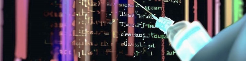 A physical needle injecting malicious content into a computer.